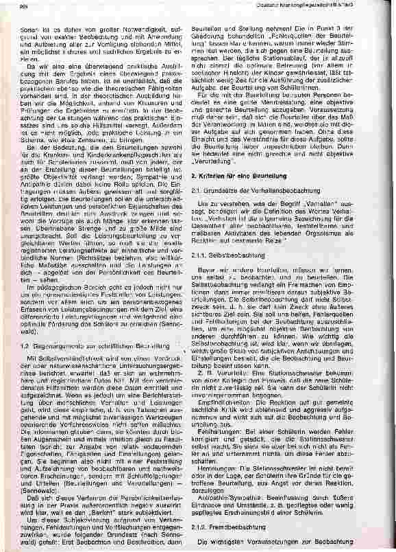 Vorschauseite 2: Entwurf eines Beurteilungsbogens für Krankenpflegeschüler/innen