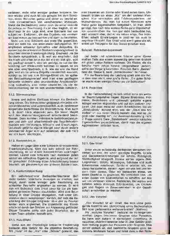 Vorschauseite 4: Entwurf eines Beurteilungsbogens für Krankenpflegeschüler/innen