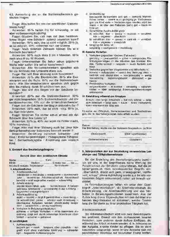 Vorschauseite 6: Entwurf eines Beurteilungsbogens für Krankenpflegeschüler/innen