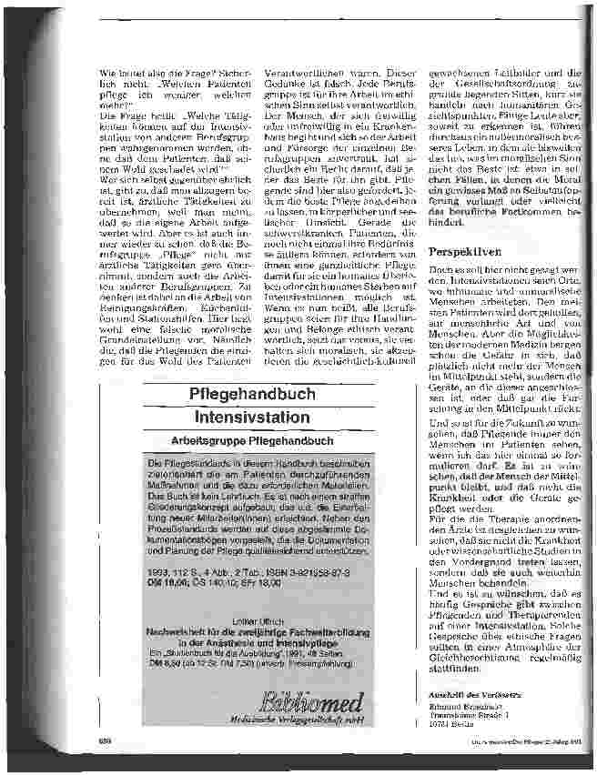 Vorschauseite 3: Berufsethik aus pflegerischer Sicht in der Intensivpflege