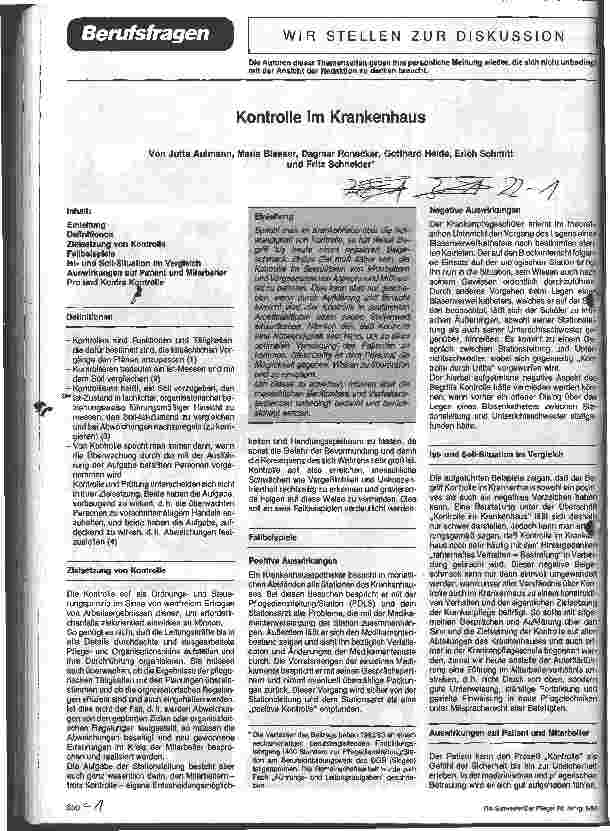 Vorschauseite 1: Kontrolle im Krankenhaus