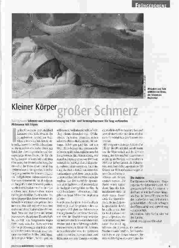 Vorschauseite 1: Kleiner Körper großer Schmerz