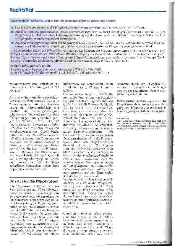 Vorschauseite 3: Wer hat ein Recht auf Einsicht?