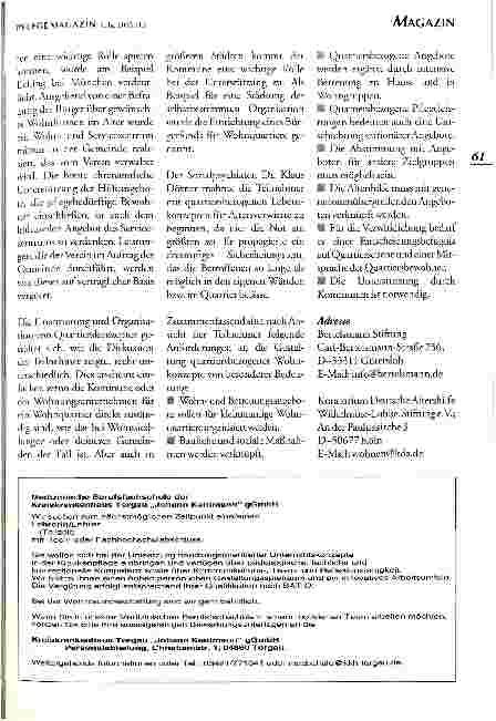 Vorschauseite 2: Anforderungen an die Gestaltung quartiersbezogener Wohnkonzepte