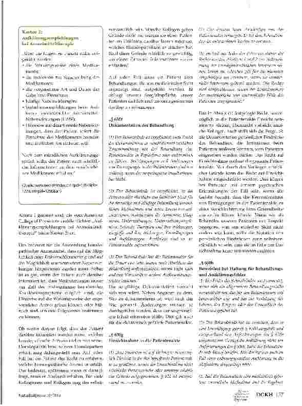 Vorschauseite 3: Auswirkungen des Patientenrechtegesetzes auf die Praxis