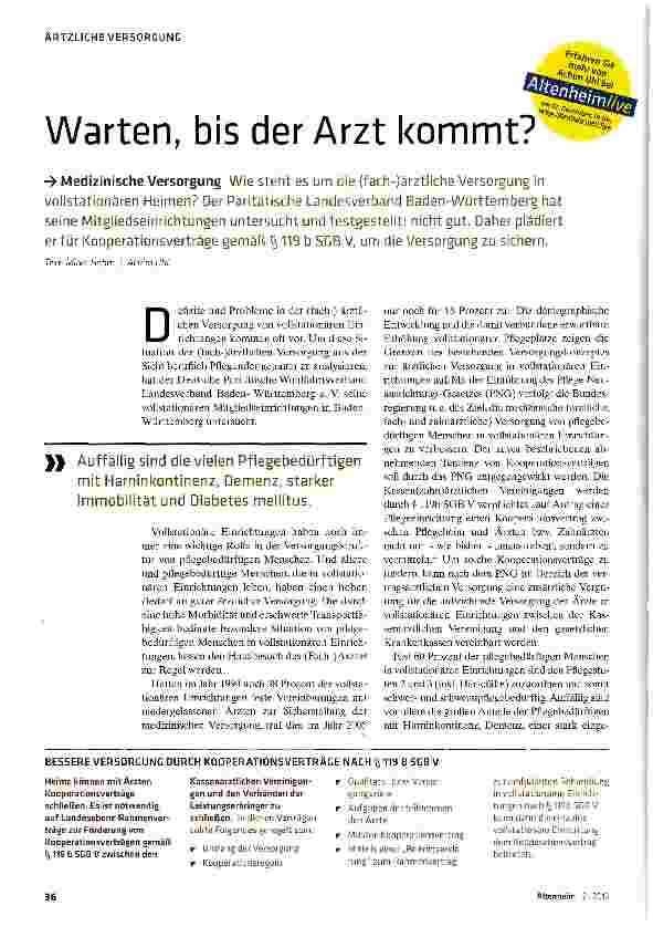 Vorschauseite 1: Warten, bis der Arzt kommt?