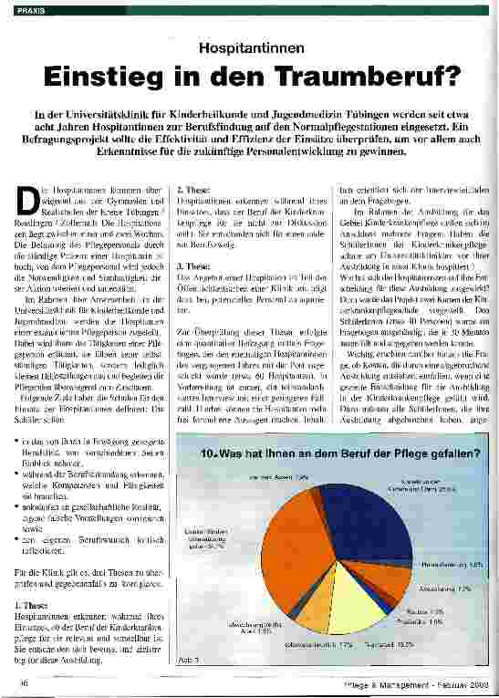 Vorschauseite 1: Hospitantinnen: Einstieg in den Traumberuf?