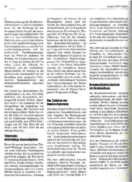 Vorschauseite 2: Elektronische Kommunikationsmedien im Gesundheitswesen Eine Zukunftsherausforderung für alle Beteiligten