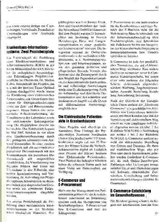 Vorschauseite 3: Elektronische Kommunikationsmedien im Gesundheitswesen Eine Zukunftsherausforderung für alle Beteiligten