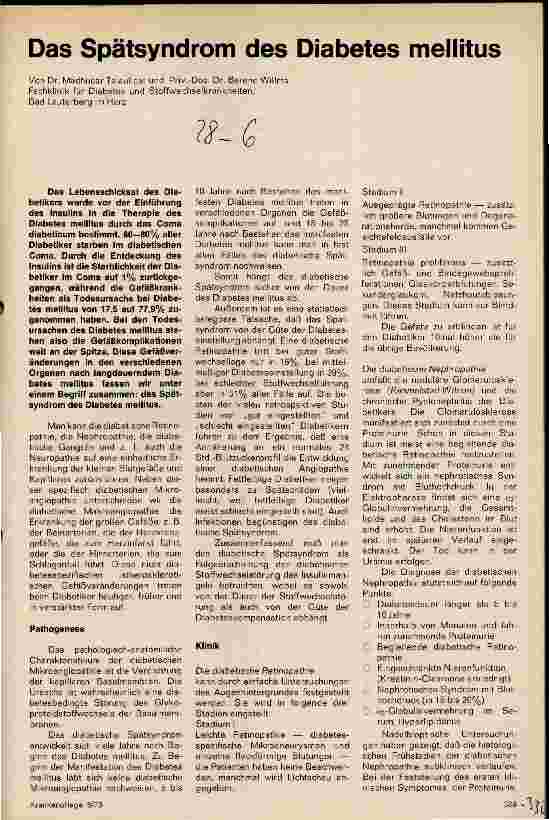 Vorschauseite 1: Das Spätsyndrom des Diabetes mellitus