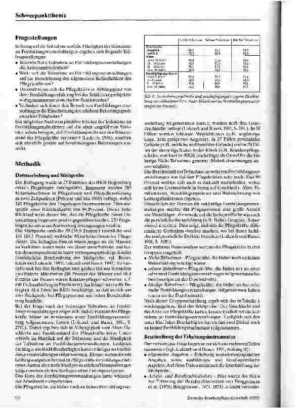 Vorschauseite 2: Fortbildungsveranstaltungen und Belastungserleben von Pflegekräften in der stationären Psychiatrie