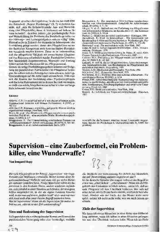 Vorschauseite 6: Fortbildungsveranstaltungen und Belastungserleben von Pflegekräften in der stationären Psychiatrie