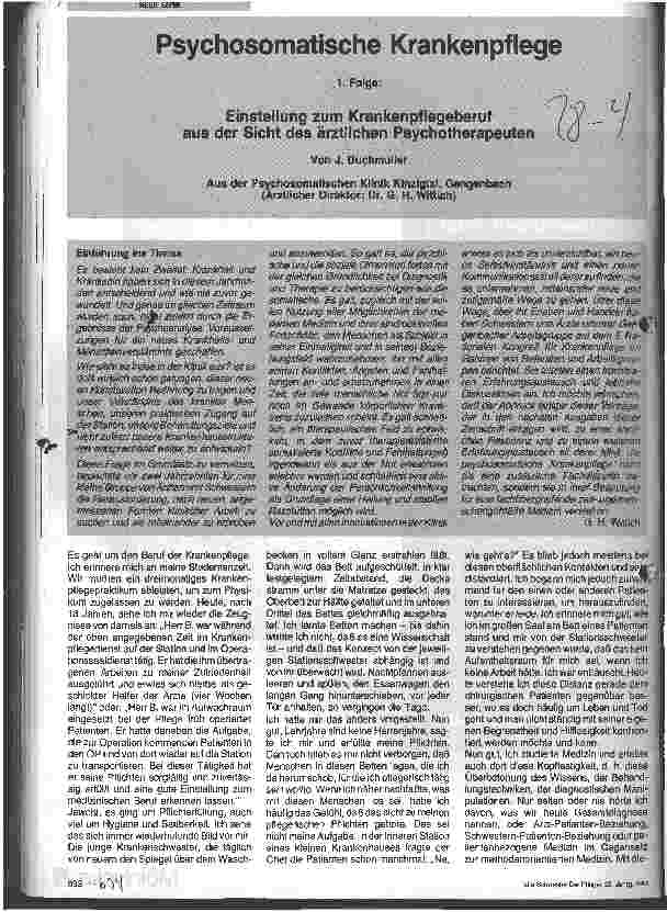 Vorschauseite 1: Psychosomatische Krankenpflege