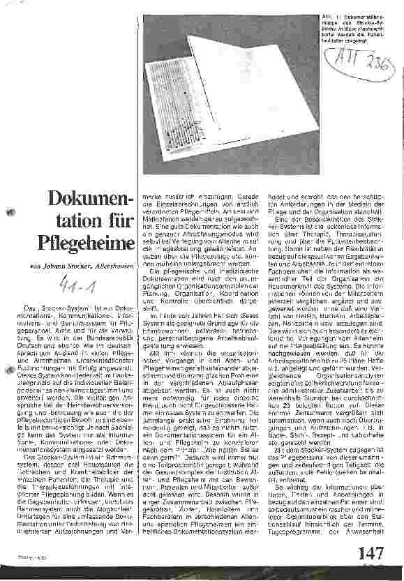 Vorschauseite 1: Dokumentation für Pflegeheime