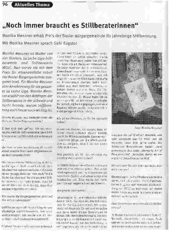 Vorschauseite 1: Noch immer braucht es Stillberaterinnen