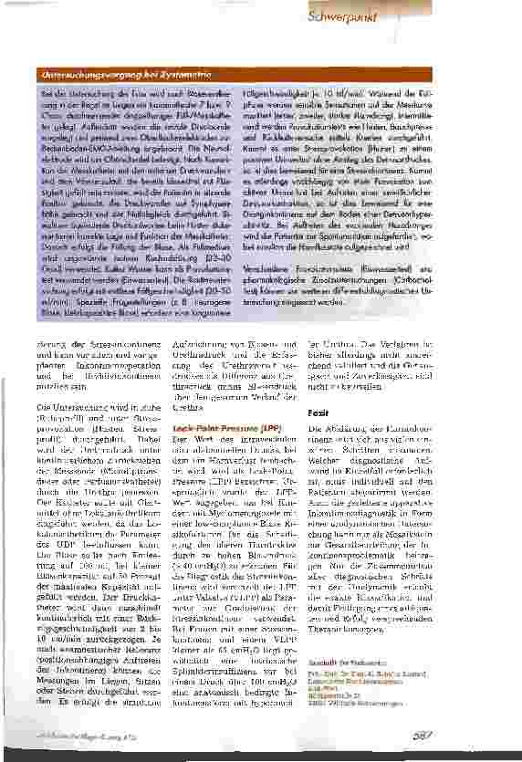 Vorschauseite 4: Diagnostische Möglichkeiten zur Abklärung einer Harninkontinenz