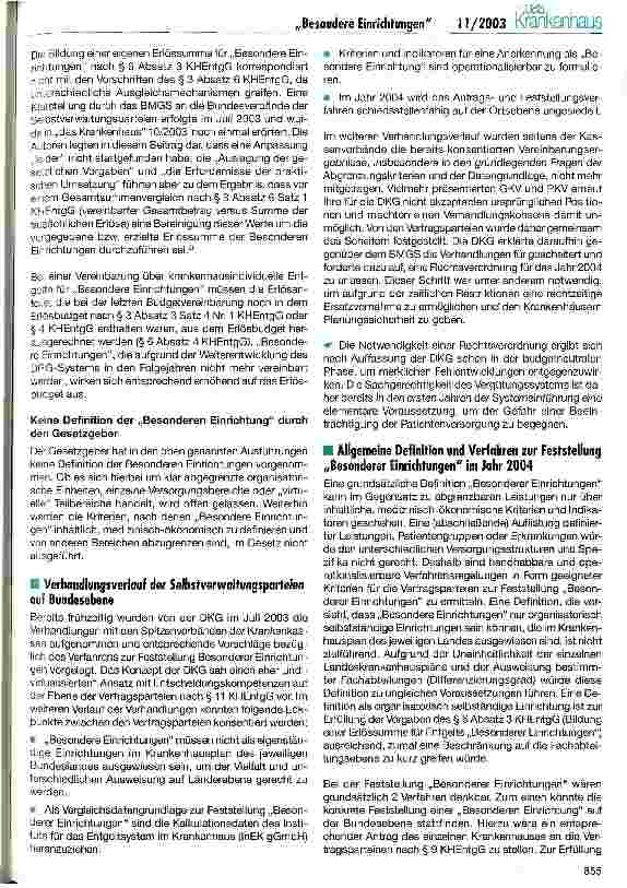 Vorschauseite 2: Besondere Einrichtungen: Das Konzept der DKG