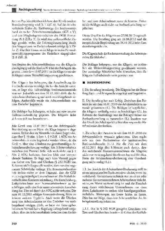 Vorschauseite 3: Dauerhafte Arbeitnehmerüberlassung -Begründung eines Arbeitsverhältnisses zum EntleiherAÜG§ 1;BetrVC§99