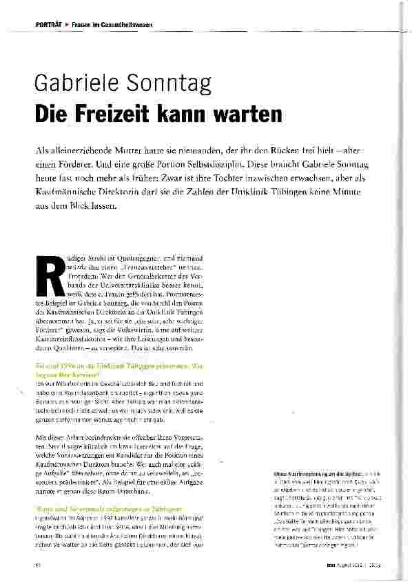 Vorschauseite 1: Die Freizeit kann warten