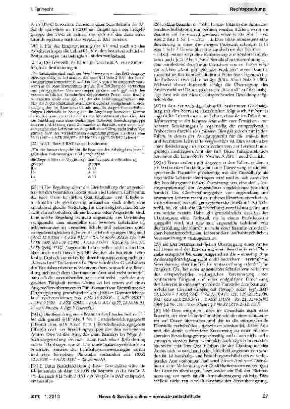 Vorschauseite 2: Eingruppierung einer Sonderschulrektorin LehrerRL/TdL i.d.f. das Land Berlin geltenden Fassung; LBesG Berlin § 1 b Abs. 1; LBesO Berlin; TVÜ-Länder § 4; ÜbergangsTV Lehrkräfte Ber…