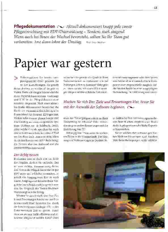 Vorschauseite 1: Papier war gestern
