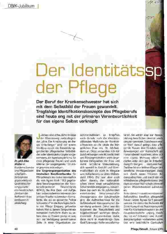 Vorschauseite 1: Der Identitätsspagat der Pflege