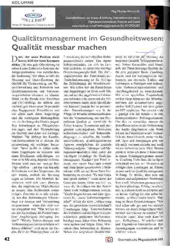 Vorschauseite 1: Qualitätsmanagement im Gesundheitswesen: Qualität messbar machen