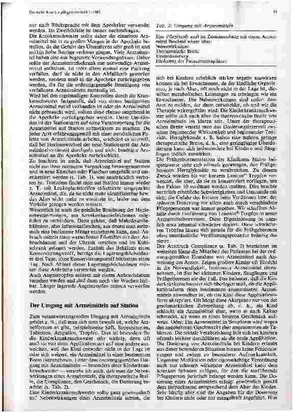 Vorschauseite 3: Die Arzneimittelversorgung im Kinderkrankenhaus aus der Sicht des Krankenhausapothekers - Die Kinderkrankenpflege