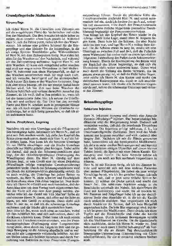 Vorschauseite 3: Pflege eines Patienten mit tiefer Beinthrombose und Asthma bronchiale. Schülerbericht