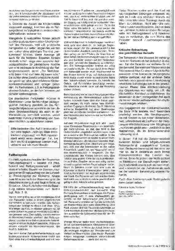 Vorschauseite 3: Erstversorgung von Kindern durch den Rettungsdienst Möglichkeiten und Grenzen