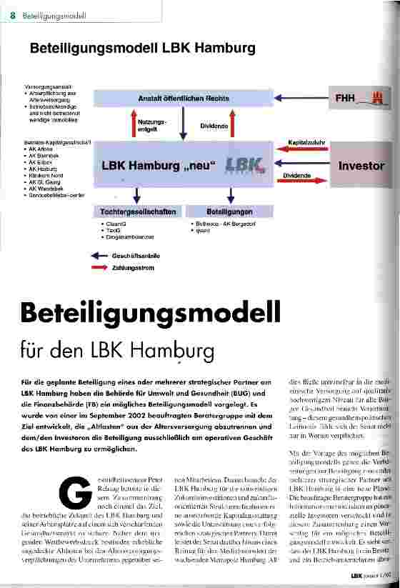 Vorschauseite 1: Beteiligungsmodell für den LBK Hamburg