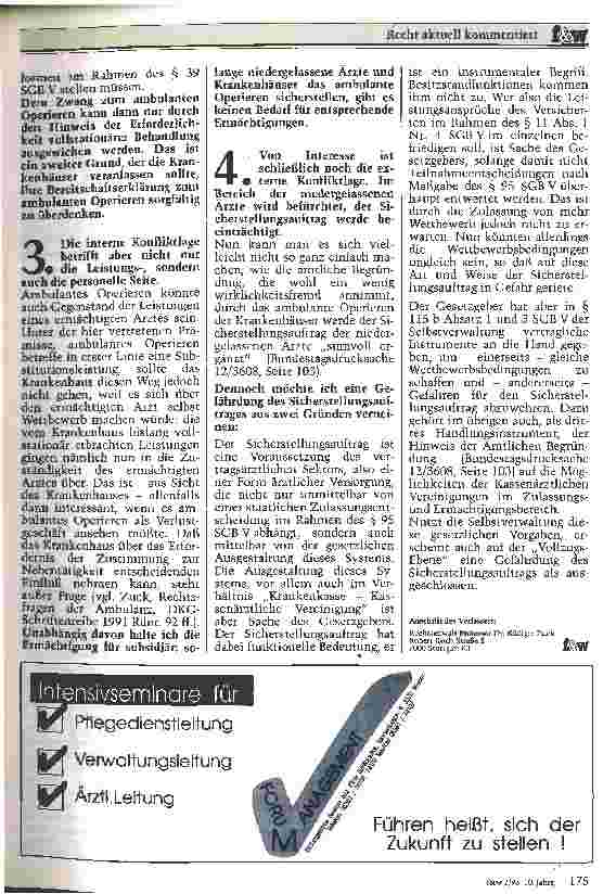 Vorschauseite 2: Ambulantes Operieren: Chancen und Risiken aus rechtlicher Sicht Recht aktuell kommentiert