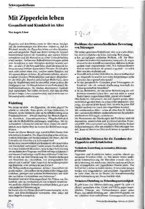 Vorschauseite 1: Mit Zipperlein leben Gesundheit und Krankheit im Alter