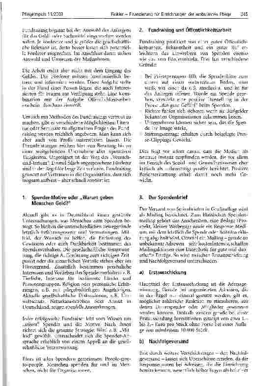 Vorschauseite 4: Finanzierung für Einrichtungen der ambulanten Pflege