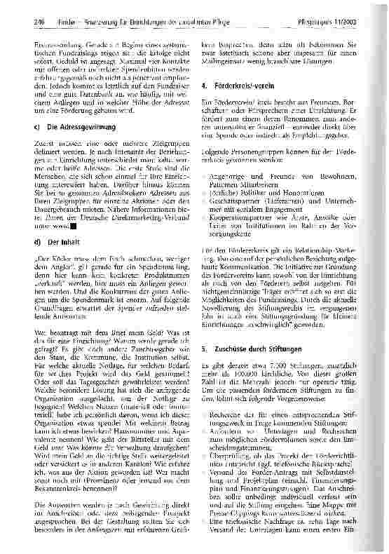 Vorschauseite 5: Finanzierung für Einrichtungen der ambulanten Pflege