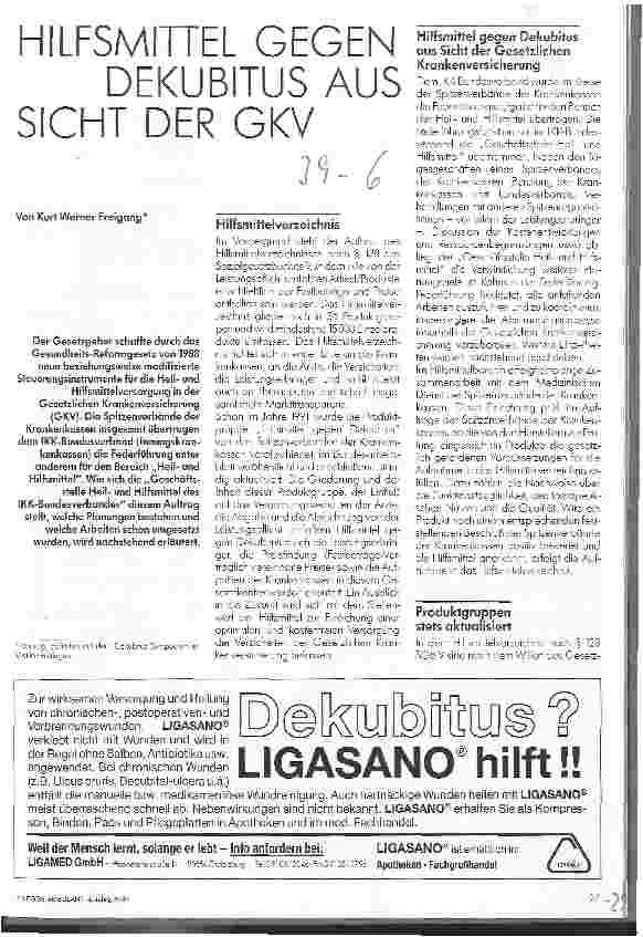 Vorschauseite 1: Hilfsmittel gegen Dekubitus aus der Sicht der GKV