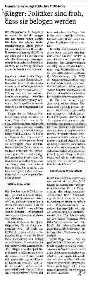 Vorschauseite 1: Pleger: Politiker sind froh, dass sie belogen werden
