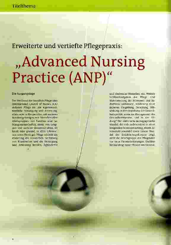 Vorschauseite 1: Advanced Nursing Practice (ANP)