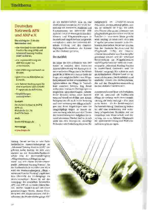 Vorschauseite 5: Advanced Nursing Practice (ANP)