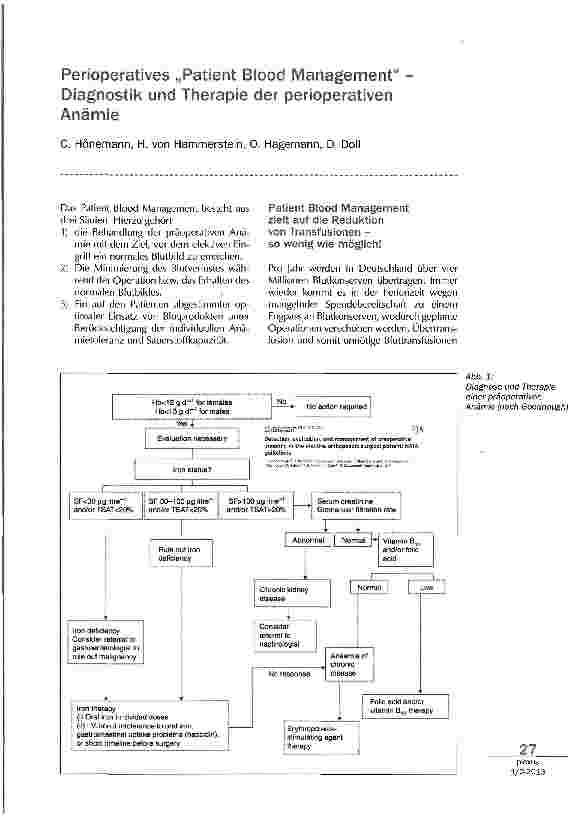 Vorschauseite 1: Perioperatives Patient Blood Management