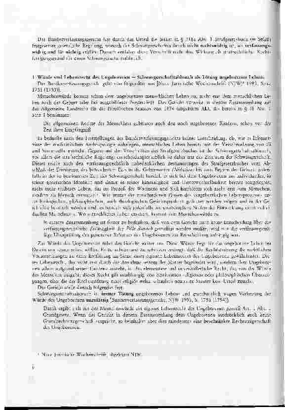 Vorschauseite 2: Neuregelungen des Schwangerschaftsabbruchs Rechtliche Auswirkungen des Urteils des BVG vom 28.Mai 1993