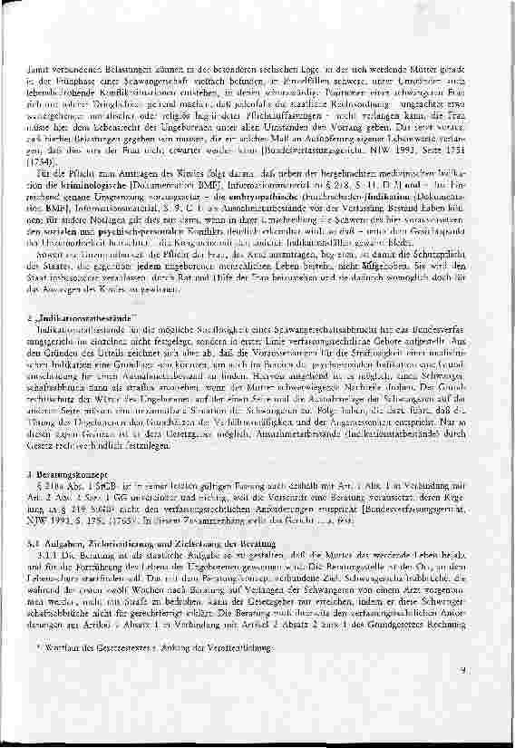 Vorschauseite 5: Neuregelungen des Schwangerschaftsabbruchs Rechtliche Auswirkungen des Urteils des BVG vom 28.Mai 1993