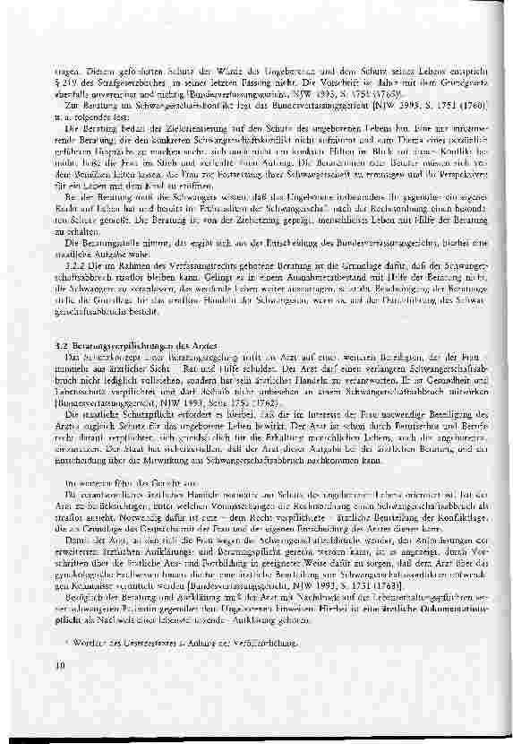 Vorschauseite 6: Neuregelungen des Schwangerschaftsabbruchs Rechtliche Auswirkungen des Urteils des BVG vom 28.Mai 1993