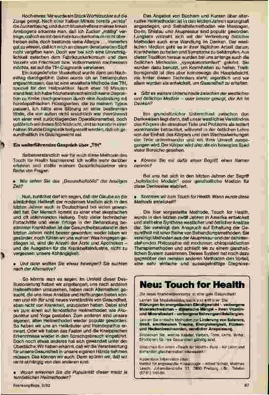 Vorschauseite 2: Touch for Health (Berührung für die Gesundheit)