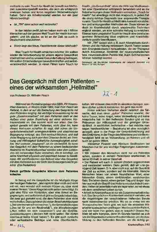 Vorschauseite 3: Touch for Health (Berührung für die Gesundheit)