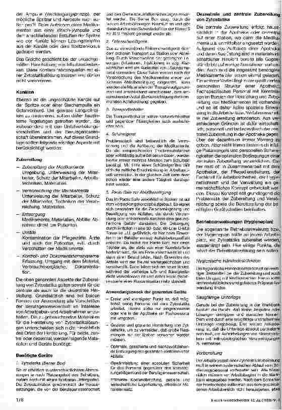 Vorschauseite 2: Handhabung und Zubereitung von Zytostatika