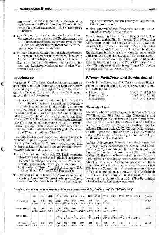 Vorschauseite 2: Tarifund Altersstruktur der Pflegekräfte in den öffentlich-rechtlichen Krankenhäusern Baden-Württembergs
