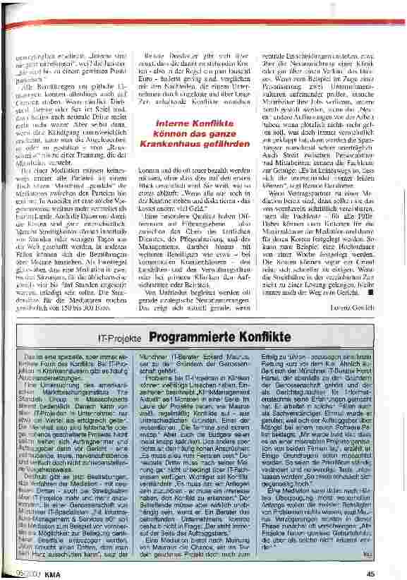 Vorschauseite 2: Personalmanagement: Krach in der Klinik