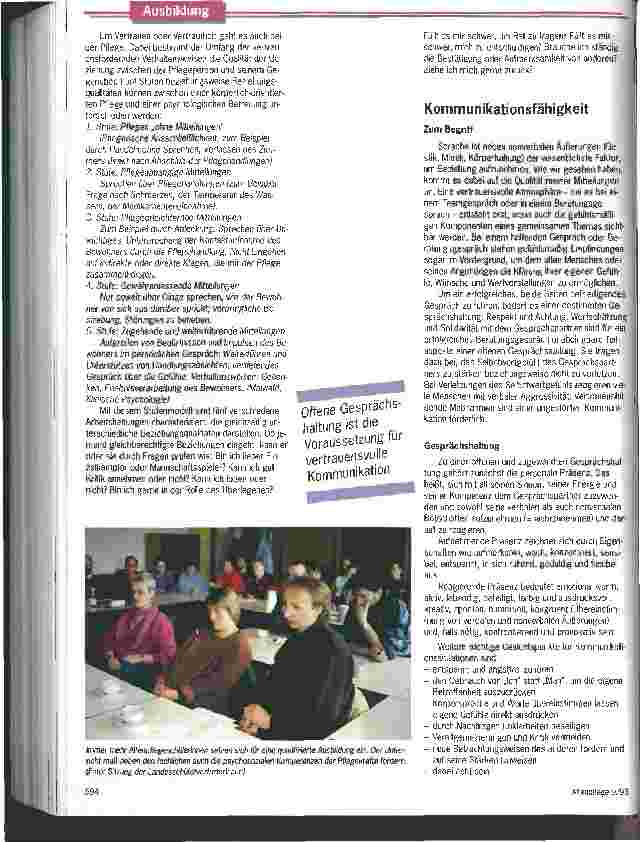 Vorschauseite 3: AltenpflegerInnen müssen beziehungsfähig sein Psychologie-Unterricht als Vorbereitung auf den ganzheitlichen Pflegeeinsatz
