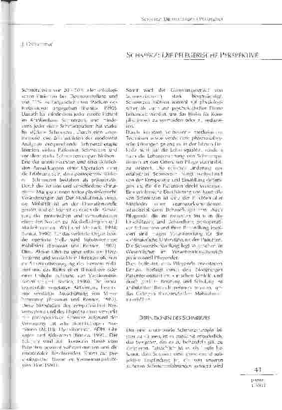 Vorschauseite 1: Schmerz: Die pflegerische Perspektive